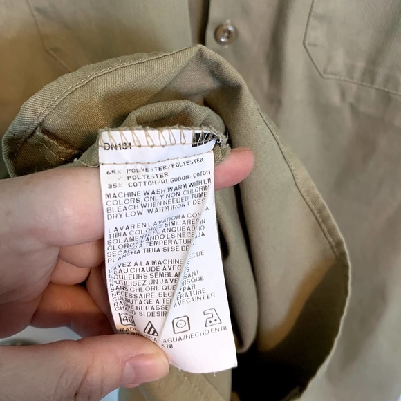 Dickies Men's Size Large Brown Button Down Short Sleeve Shirt - Picture 5 of 6